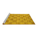 Sideview of Machine Washable Checkered Yellow Modern Rug, wshcon267yw