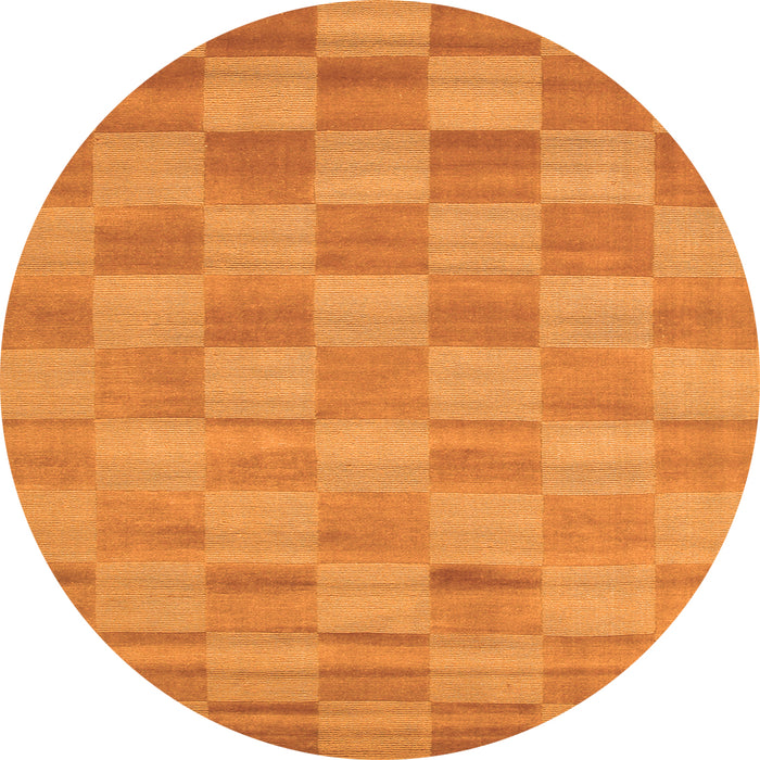 Machine Washable Checkered Orange Modern Area Rugs, wshcon267org