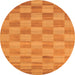 Machine Washable Checkered Orange Modern Area Rugs, wshcon267org