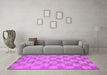 Machine Washable Checkered Purple Modern Area Rugs in a Living Room, wshcon267pur