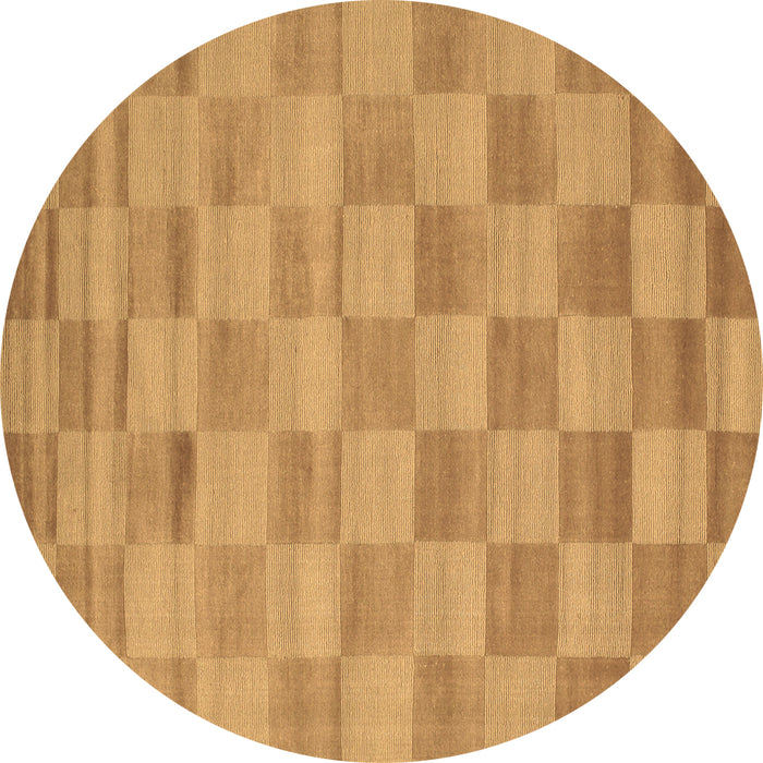 Round Checkered Brown Modern Rug, con267brn