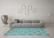Machine Washable Checkered Light Blue Modern Rug in a Living Room, wshcon267lblu