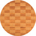 Square Checkered Orange Modern Rug, con267org