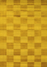 Checkered Yellow Modern Rug, con267yw