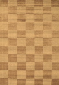 Checkered Brown Modern Rug, con267brn