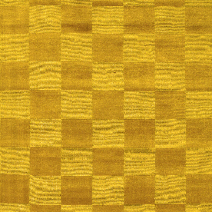Machine Washable Checkered Yellow Modern Rug, wshcon267yw