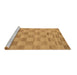 Sideview of Machine Washable Checkered Brown Modern Rug, wshcon267brn