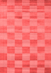 Checkered Red Modern Rug, con267red