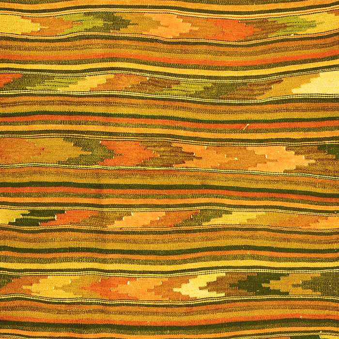 Machine Washable Southwestern Yellow Country Rug, wshcon2680yw