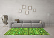 Machine Washable Southwestern Green Country Area Rugs in a Living Room,, wshcon2680grn