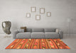 Machine Washable Southwestern Orange Country Area Rugs in a Living Room, wshcon2680org