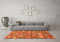 Machine Washable Southwestern Orange Country Rug, wshcon2680org