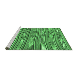 Sideview of Machine Washable Southwestern Emerald Green Country Area Rugs, wshcon2680emgrn