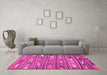 Machine Washable Southwestern Pink Country Rug in a Living Room, wshcon2680pnk