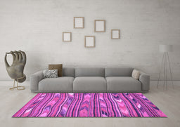 Machine Washable Southwestern Purple Country Area Rugs in a Living Room, wshcon2680pur
