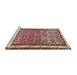 Serging Thickness of Machine Washable Contemporary Chestnut Brown Rug, wshcon2681