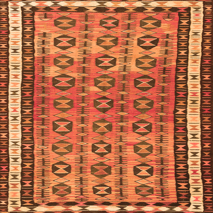 Serging Thickness of Abstract Orange Contemporary Rug, con2681org