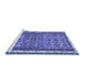 Sideview of Machine Washable Abstract Blue Contemporary Rug, wshcon2681blu