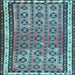 Square Abstract Light Blue Contemporary Rug, con2681lblu