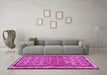 Machine Washable Abstract Pink Contemporary Rug in a Living Room, wshcon2681pnk