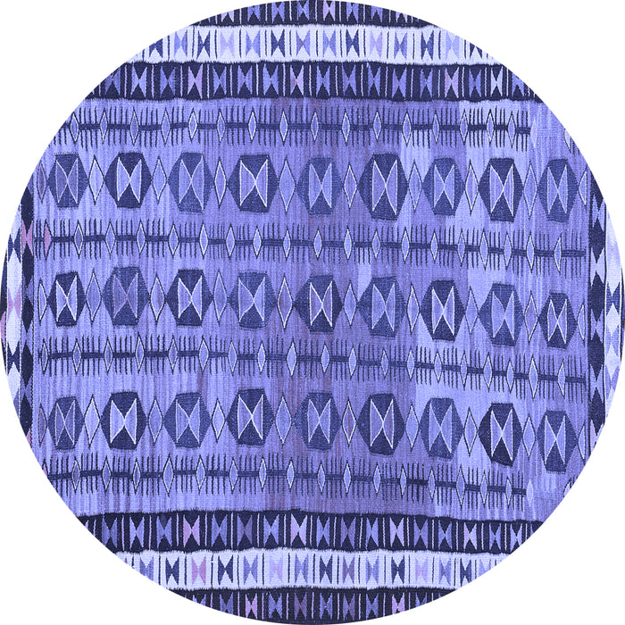 Round Machine Washable Abstract Blue Contemporary Rug, wshcon2681blu