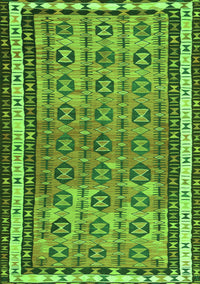 Abstract Green Contemporary Rug, con2681grn