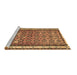 Sideview of Machine Washable Abstract Brown Contemporary Rug, wshcon2681brn