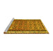 Sideview of Machine Washable Abstract Yellow Contemporary Rug, wshcon2681yw