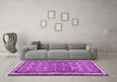 Machine Washable Abstract Purple Contemporary Area Rugs in a Living Room, wshcon2681pur