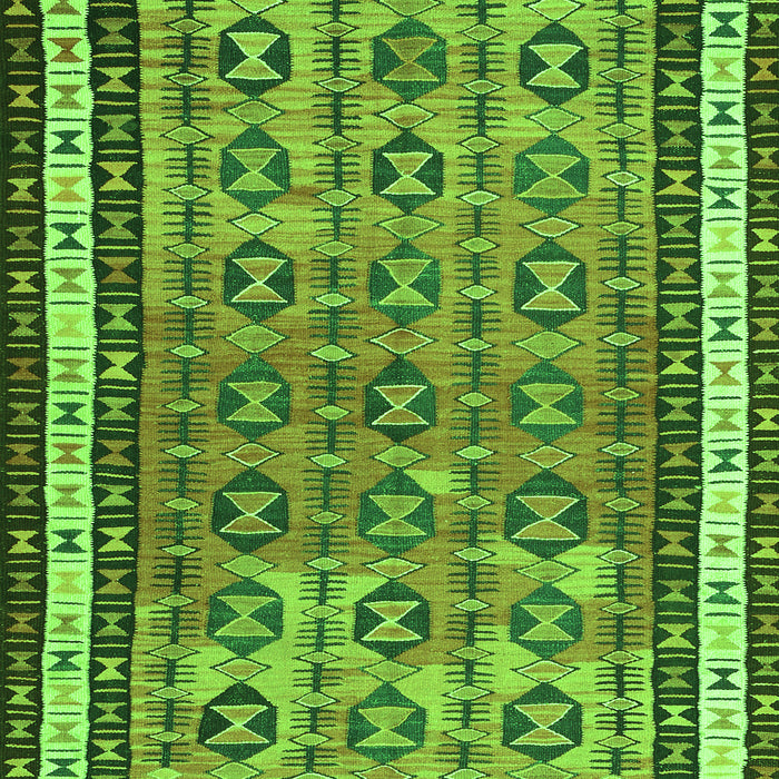 Serging Thickness of Machine Washable Abstract Green Contemporary Area Rugs, wshcon2681grn