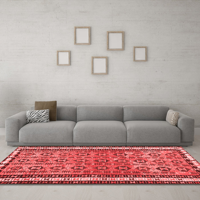 Contemporary Red Washable Rugs
