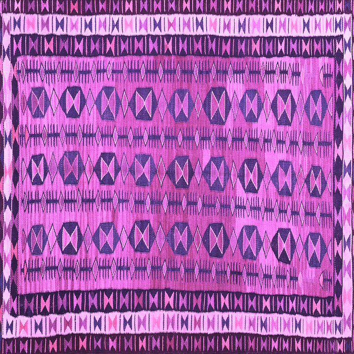 Square Machine Washable Abstract Purple Contemporary Area Rugs, wshcon2681pur