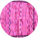 Round Oriental Pink Traditional Rug, con2682pnk