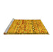 Sideview of Machine Washable Oriental Yellow Traditional Rug, wshcon2682yw