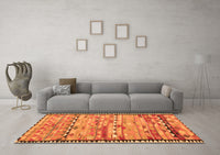 Machine Washable Oriental Orange Traditional Rug, wshcon2682org