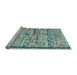 Sideview of Machine Washable Oriental Light Blue Traditional Rug, wshcon2682lblu