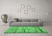 Machine Washable Oriental Emerald Green Traditional Area Rugs in a Living Room,, wshcon2682emgrn