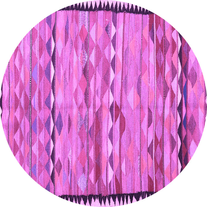 Round Oriental Purple Traditional Rug, con2682pur