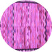 Round Oriental Purple Traditional Rug, con2682pur
