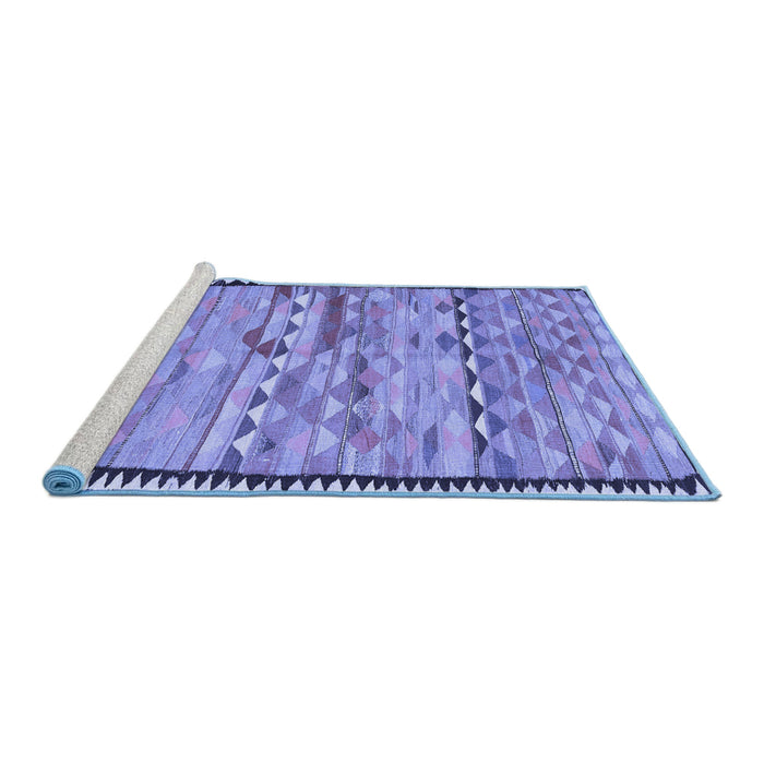 Sideview of Machine Washable Oriental Blue Traditional Rug, wshcon2682blu