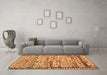 Machine Washable Oriental Brown Traditional Rug in a Living Room,, wshcon2682brn