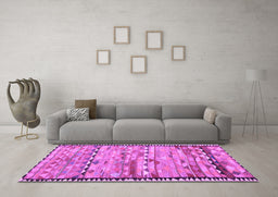 Machine Washable Oriental Purple Traditional Area Rugs in a Living Room, wshcon2682pur