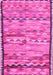 Machine Washable Oriental Pink Traditional Rug, wshcon2682pnk