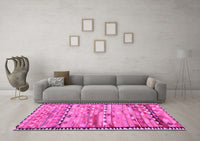 Machine Washable Oriental Pink Traditional Rug, wshcon2682pnk