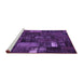 Sideview of Machine Washable Patchwork Purple Transitional Area Rugs, wshcon2683pur