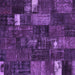 Square Machine Washable Patchwork Purple Transitional Area Rugs, wshcon2683pur