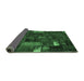 Sideview of Patchwork Emerald Green Transitional Rug, con2683emgrn