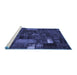 Sideview of Machine Washable Patchwork Blue Transitional Rug, wshcon2683blu