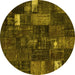 Round Patchwork Yellow Transitional Rug, con2683yw