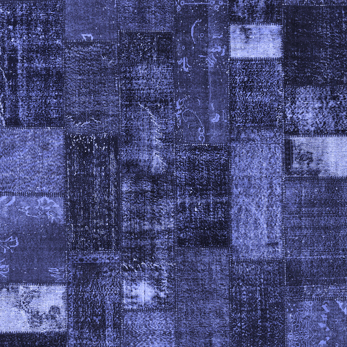 Patchwork Blue Transitional Rug, con2683blu